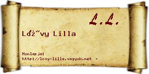 Lővy Lilla névjegykártya